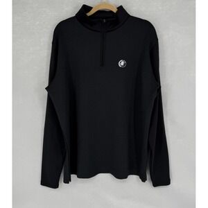 FootJoy Pullover Mens Large Black Quarter Zip Golf Mock Neck Stretch Shirt Top